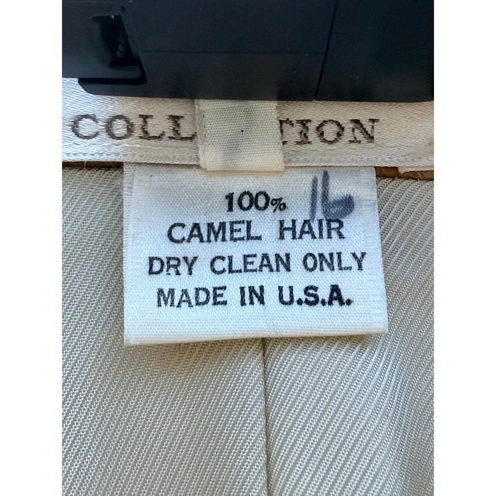 Camel Hair Vintage 90s Coat Belted Wrap Size 12 Made in USA‎ - Picture 6 of 11